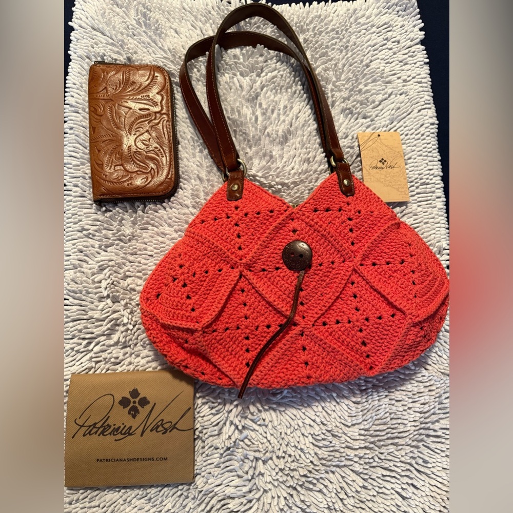 NWT Patricia Nash Diamond Crochet Marti Shoulder Bag